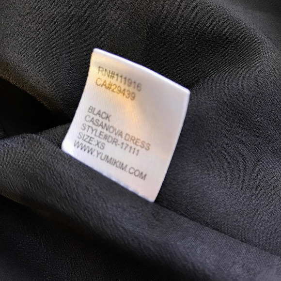 Yumi Kim Casanova Long Sleeve Wrap Dress Black Formal Cocktail Wedding Guest XS - Picture 11 of 15